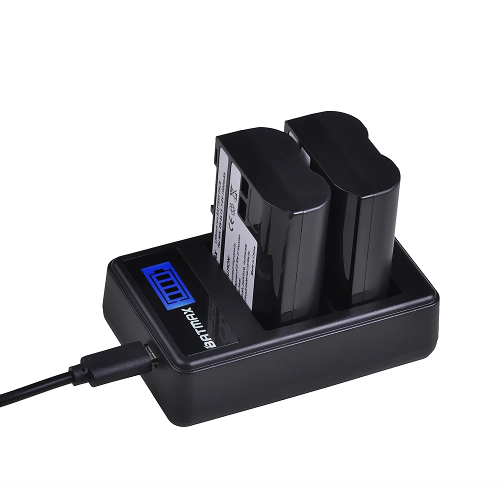 3 шт. Аккумулятор для камеры EL15 ENEL15 + двойное зарядное устройство USB с ЖК дисплеем