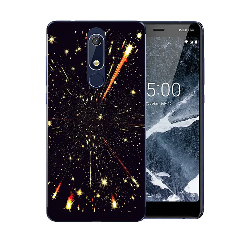 Роскошный гибкий чехол для Nokia 5 1 Новый Идеальный дизайн мягкая задняя крышка с