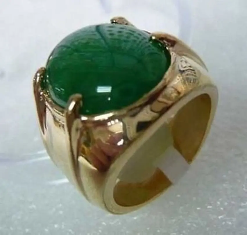 Мужские украшения из натурального зеленого камня Размер кольца: 8 11|ring size|green stone