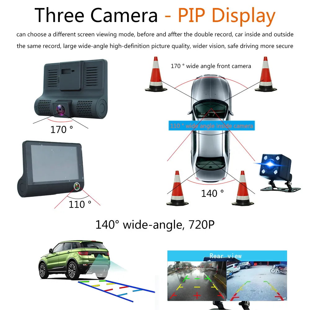 4 0 &quotАвтомобильный видеорегистратор Камера с двойным объективом регистратором