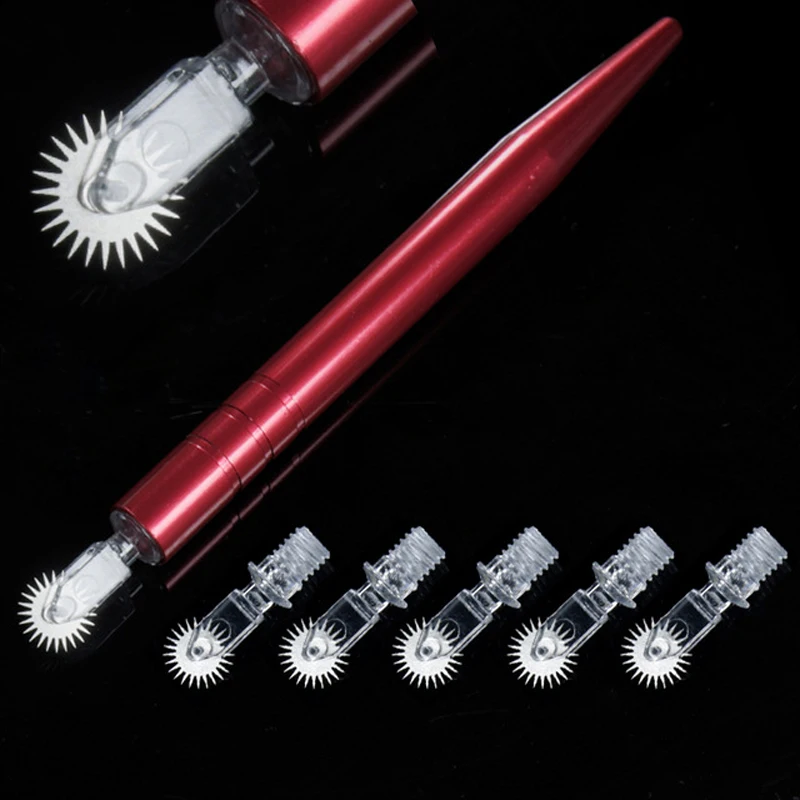 5Pcs Roller Needle With 1Pcs Hand Tool 3D Permanent Makeup Tebori Tattoos Pen Eyebrow Manual Microblading Accessories Red | Красота и