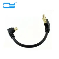 0 1m short gold plated right 90 angle micro usb to left angled usb tpye a male 90 degree cable data charge cord for mobile phone