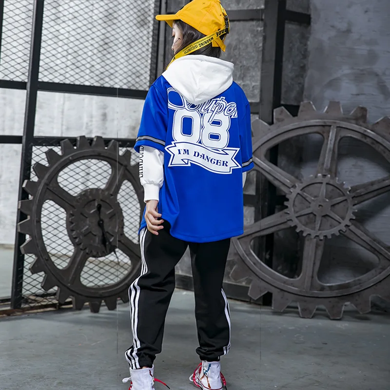 Хип хоп танцевальный костюм 3 шт./компл. детский Джазовый Школьная уличная