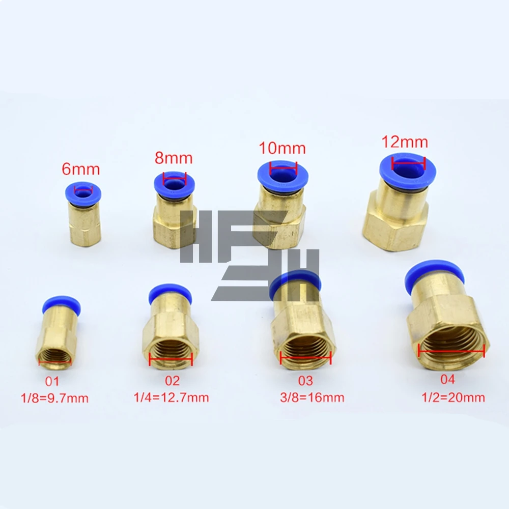 Фитинг для воздушной трубы 10 мм 12 8 6 шланг 1/8 &quot3/8&quot 1/2 &quotBSP 1/4&quot Женский латунный