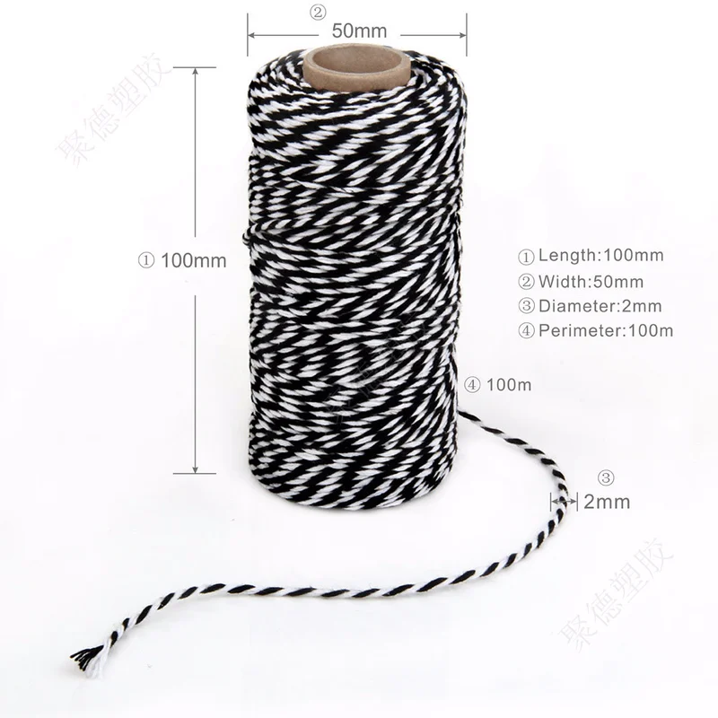 DIY 100meters/roll 2ply Bakers Twine String Cotton Cords Rope for Home Handmade Christmas Gift Packing Craft Projects Wholesale | Дом и сад