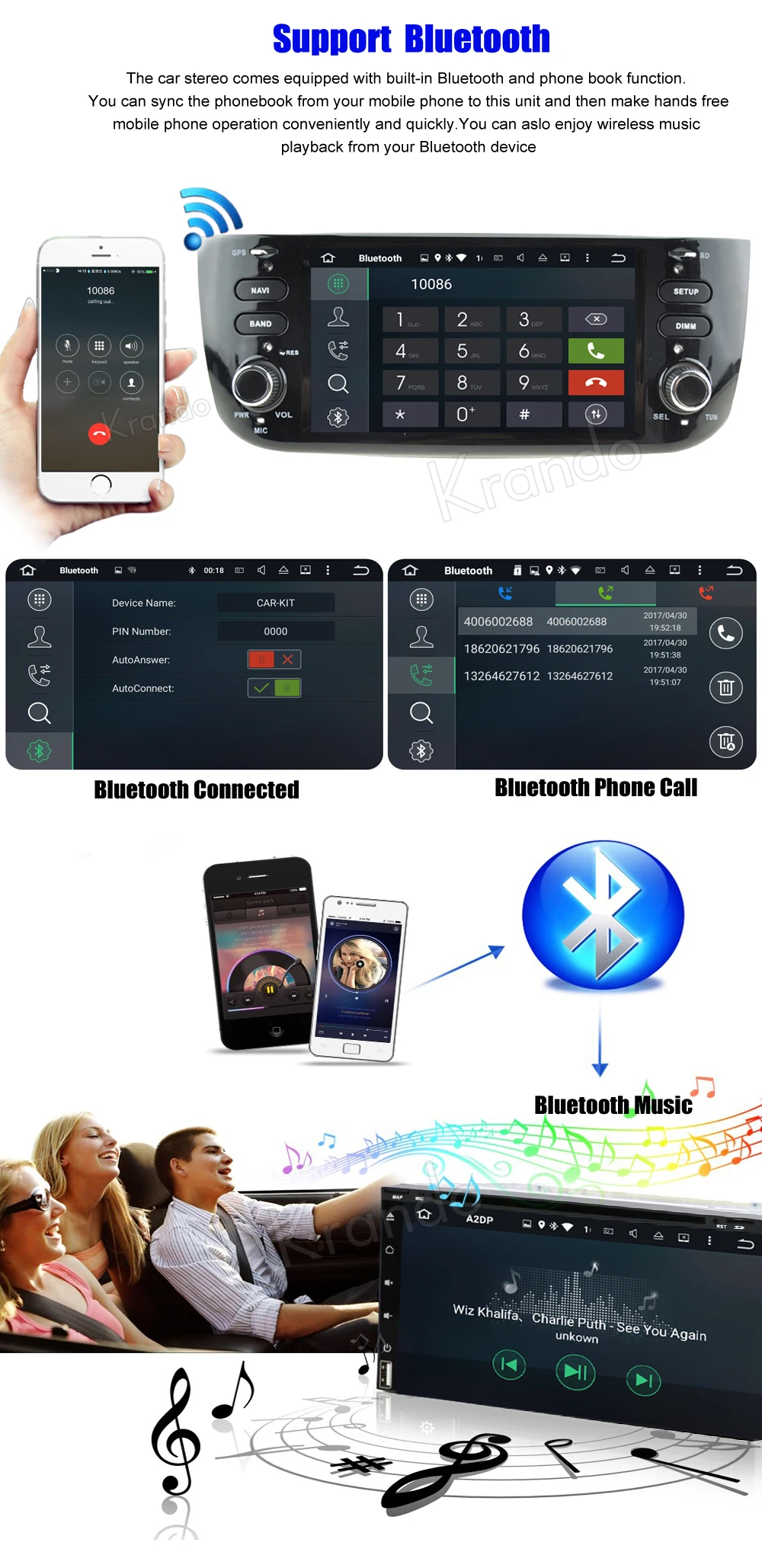 Автомобильный мультимедийный радиоприемник Krando Android 8 0 6 2 дюйма для fiat punto /Linea 2012