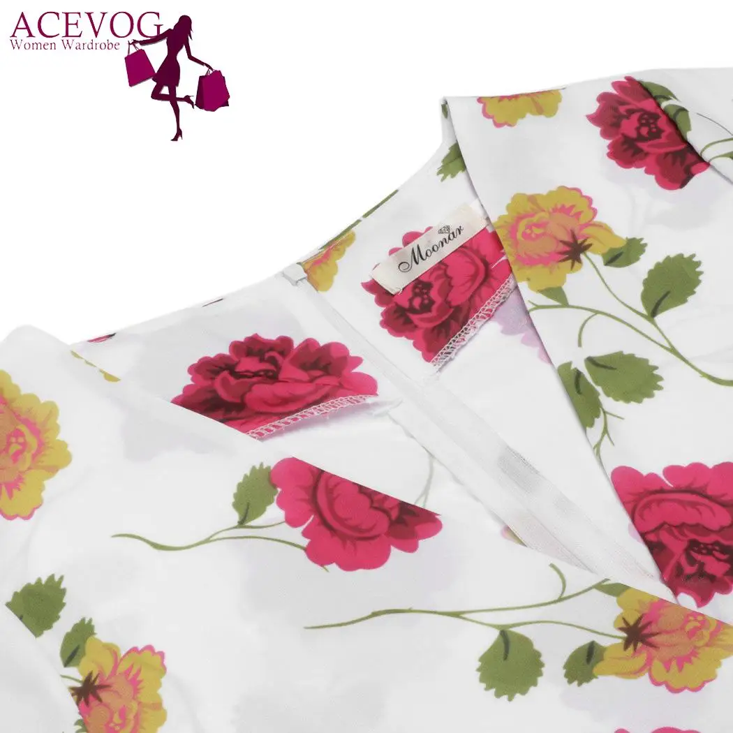 Короткие v-образным вырезом Глубокий рукава с цветочным принтом Свободные