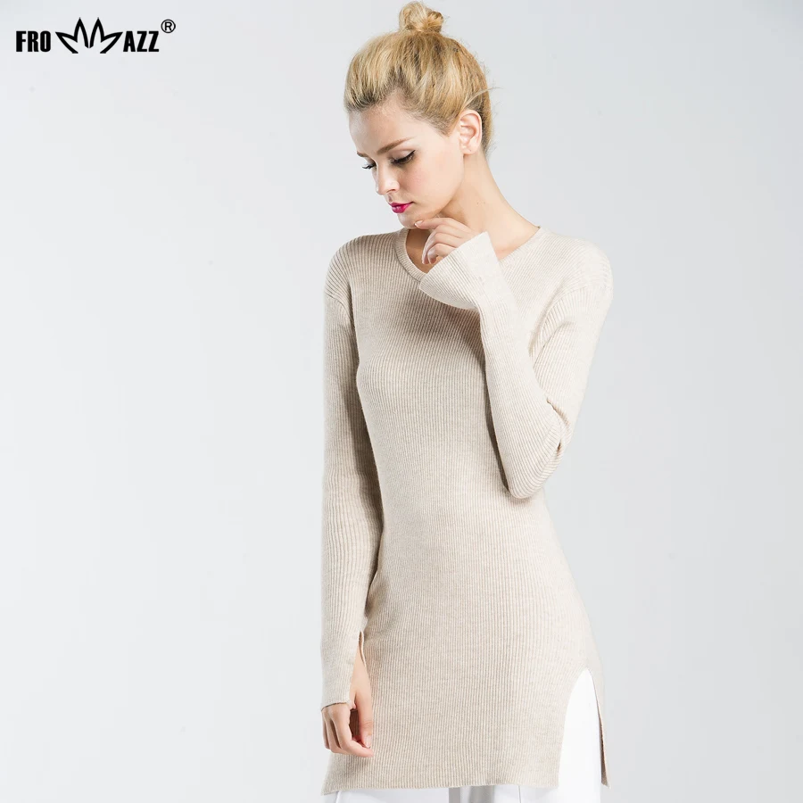 FROMMAZZ 2018 New Autumn Winter Women Fashion Elasticity Sweater Slim Knitted Pullover Round Neck Long FS16081 | Женская одежда