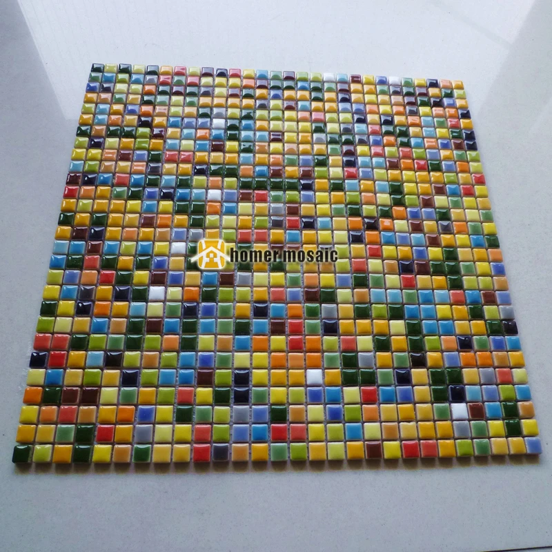 Разноцветные Мини(3/") Керамические мозаичные плитки лист, Homer Mosaic HME7057 для ванной комнаты sunroom кухня backsplash
