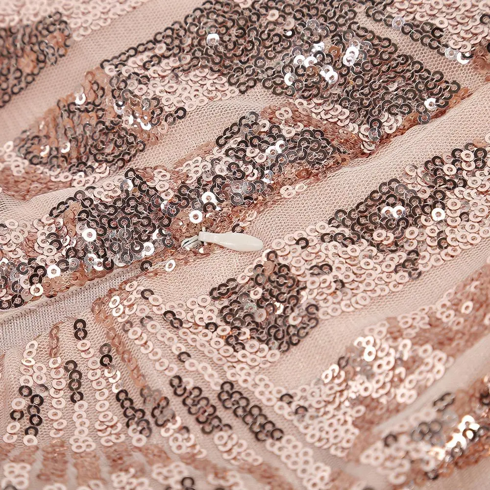 2018 розовое облегающее сексуальное платье в полоску с блестками женское