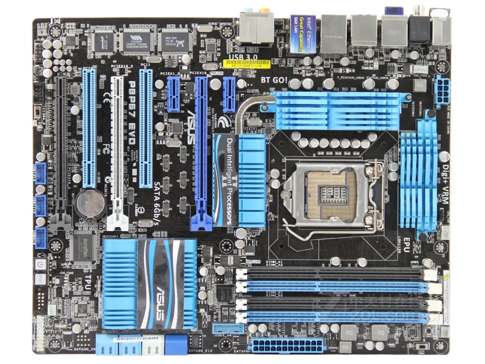 ASUS P8P67 EVO настольная материнская плата LGA 1155 DDR3 32 ГБ для I3 I5 I7 Процессор USB2.0 USB3.0 P67 материнская плата