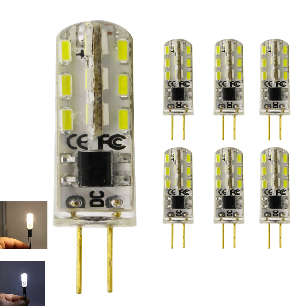 6 шт./лот G4 LED DC 12 В/AC 220 В 1 5 Вт Светодиодная лампа 24 светодиода 3014 SMD ультраяркая