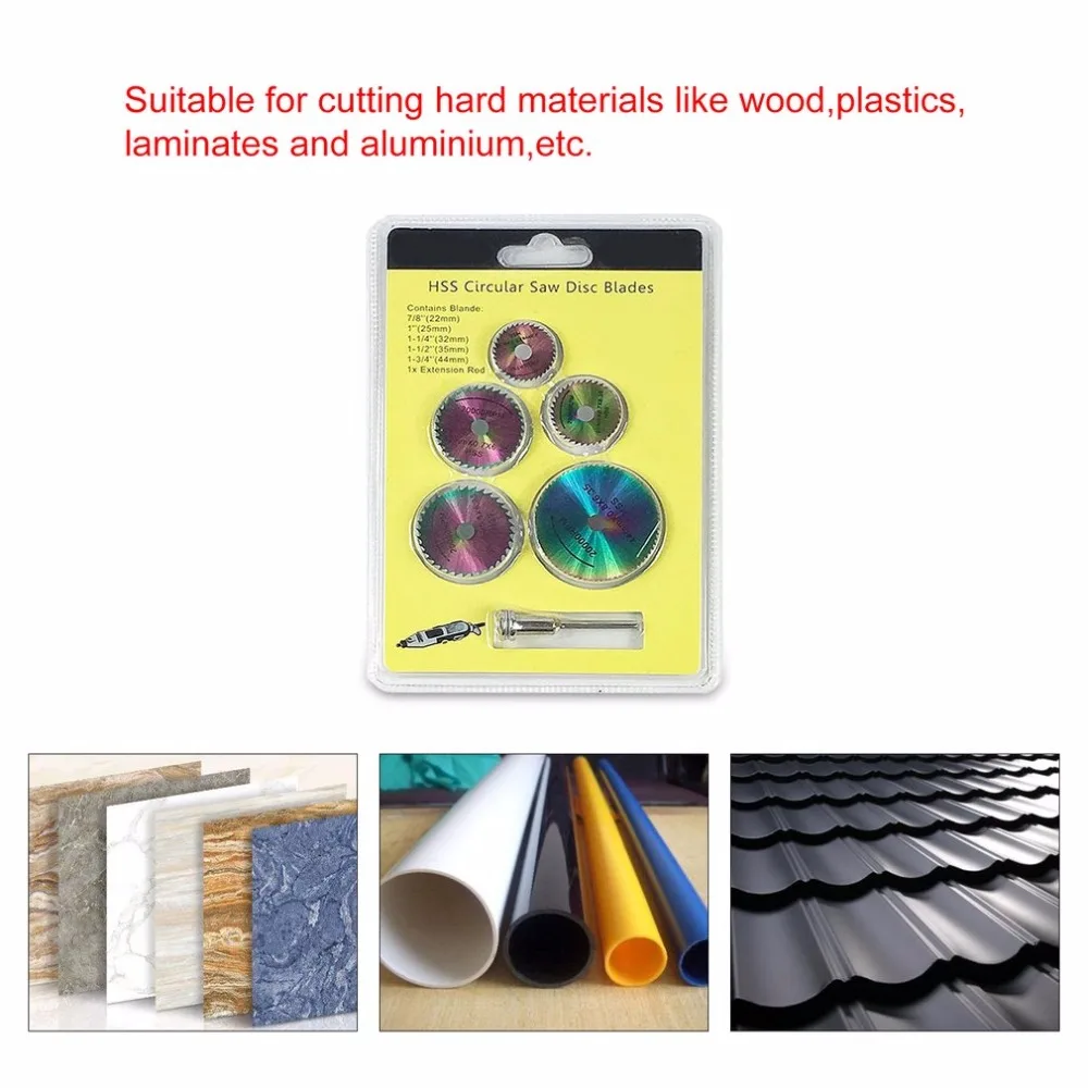 6 шт. HSS набор разноцветных дисковых пильных дисков для резки древесины Dremel