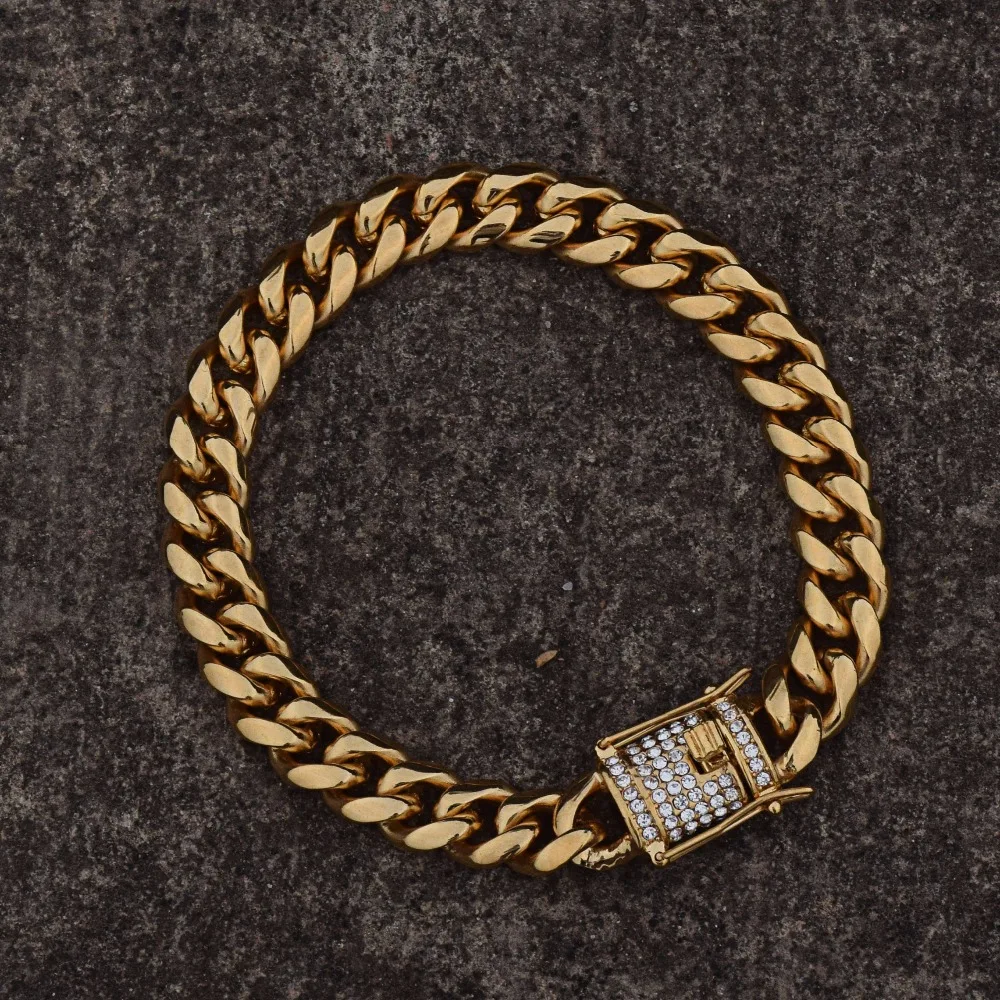 Браслет мужской из нержавеющей стали 10 мм 21 5 см|bracelet chain|hip hop braceletlink bracelet |
