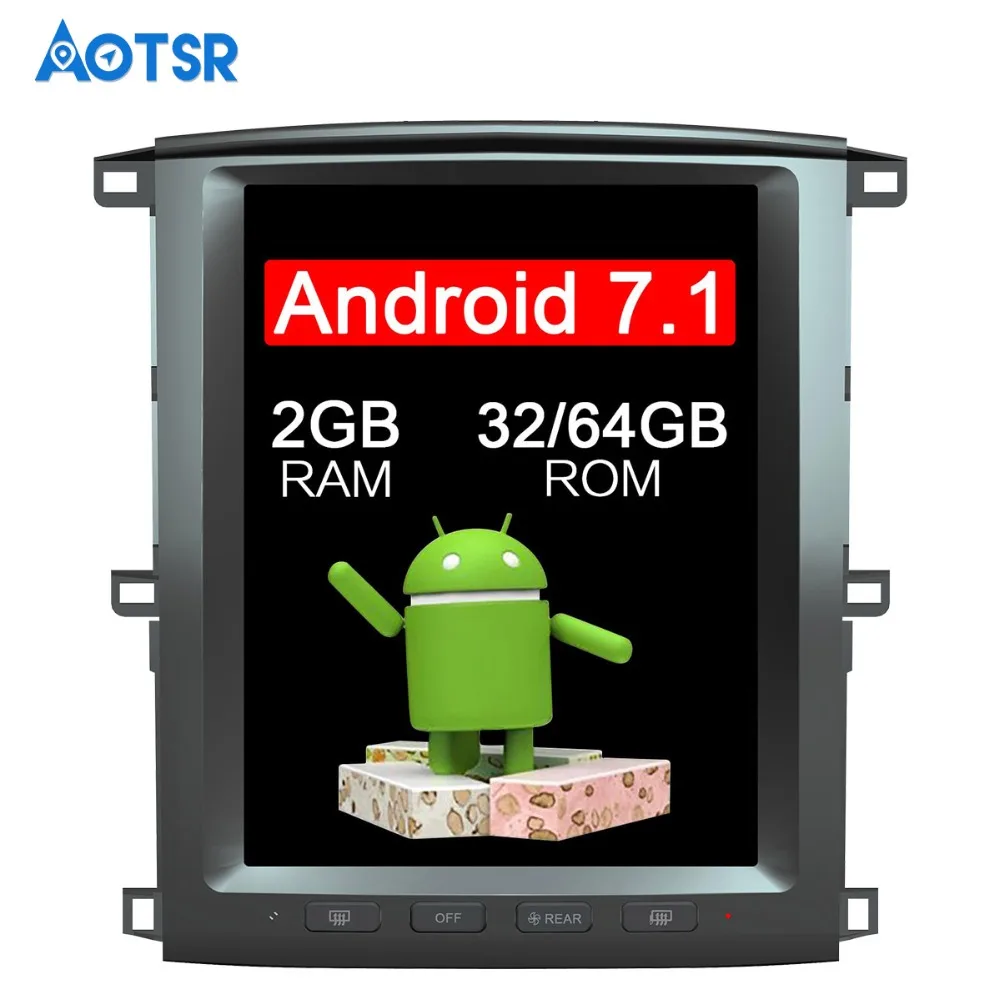 Автомобильный GPS навигатор в стиле Tesla Android 7 1 для TOYOTA Land cruiser LC100 2003 2009 стерео
