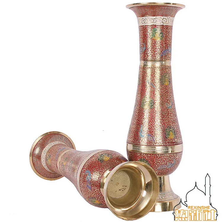 Индия Пакистан импортная японская красная бронзовая ваза ручной работы