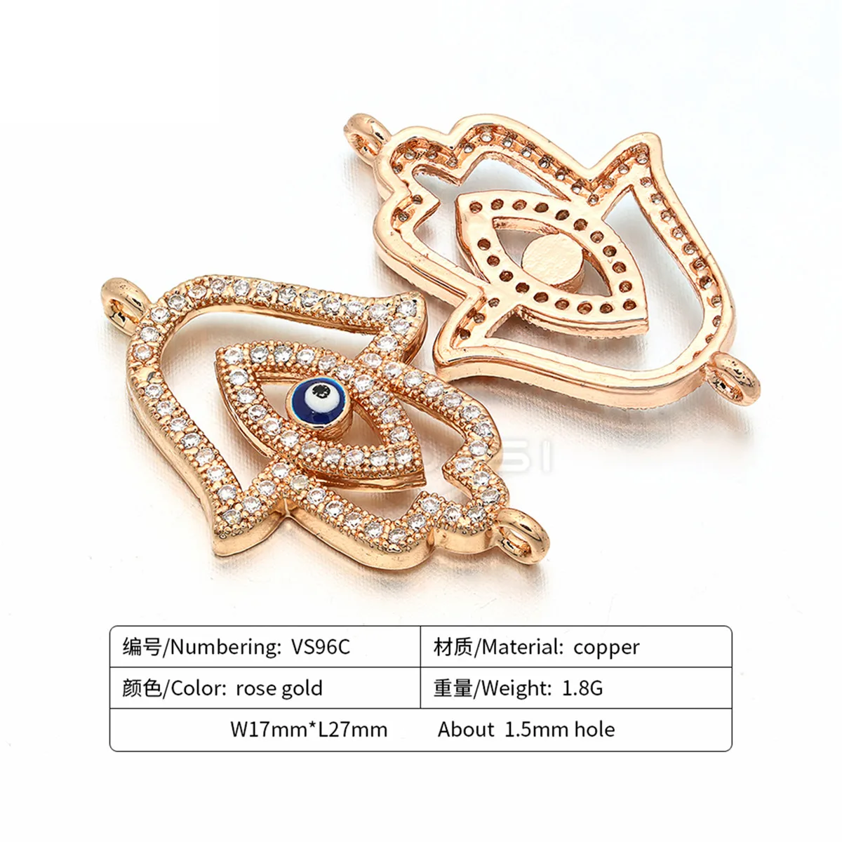 Palm and Eye Charm Cubic Zirconia Bracelet Accessories .Micro-inlay Zirconia.Color Durable Jewellery | Украшения и аксессуары