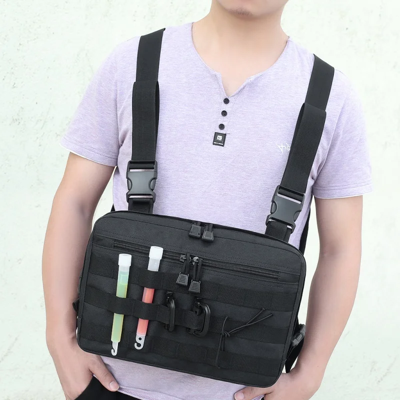 

Adjustable MultifunctionalHunting Bag Durable 1000D nylon Tactical Chest Rig Shoulder Bag Waist Molle Packs