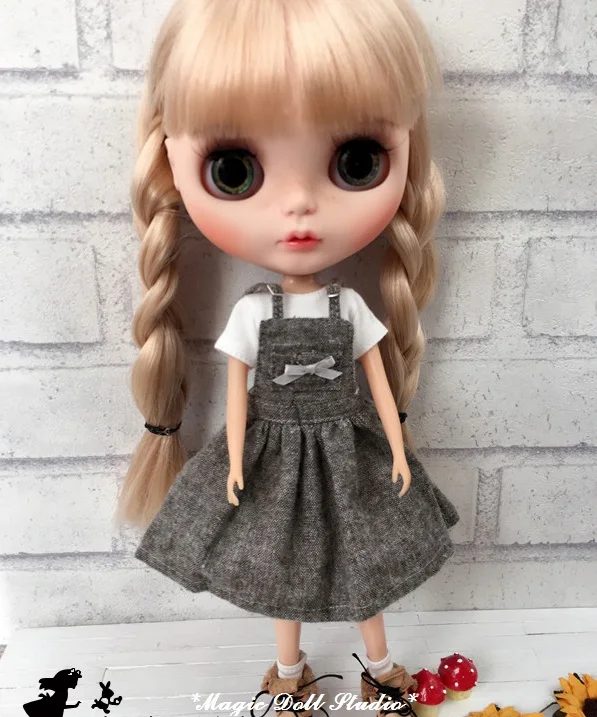 [MG426] Новинка, Neoblythe одежда# Конопляный хлопковый комбинезон для blyth Jerryberry, кукла azone, наряд для оптовой продажи