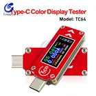 Мультиметр TC64 QC2.0 QC3.0 Type-C, USB-тестер с цветным ЖК-дисплеем, для внешних аккумуляторов