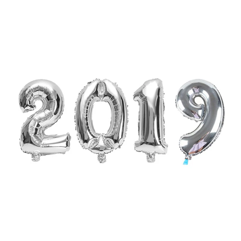 2019 С днем рождения воздушные шары комплект розовый и голубой номер воздушные шары из фольги День Рождения украшения дети мальчик девочка вечерние шары номер - Цвет: 2019