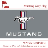 90x150cm 6090cm mustang gray flag car banner race racing decoration for home office party