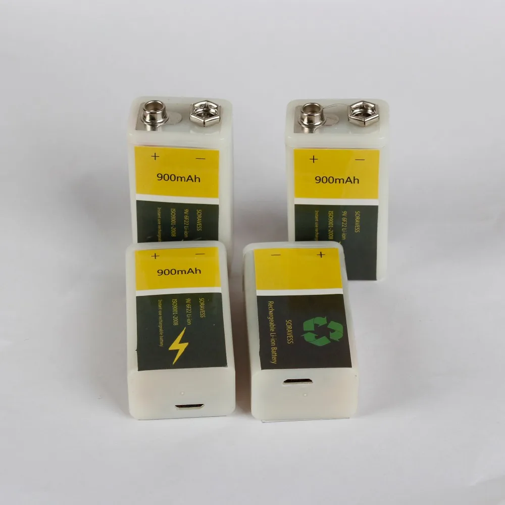 SORVESS 9В 6F22 USB перезаряжаемый литий ионный аккумулятор 900 мАч элемент для