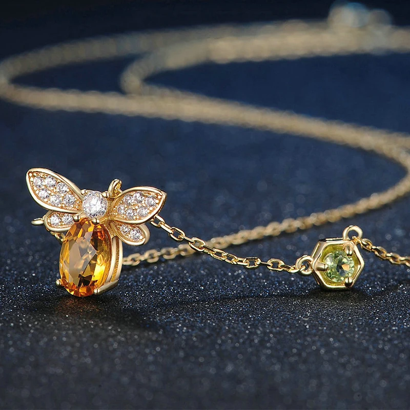 Женское ожерелье из серебра 925 пробы с подвеской в виде пчелы|necklaces for women|necklace