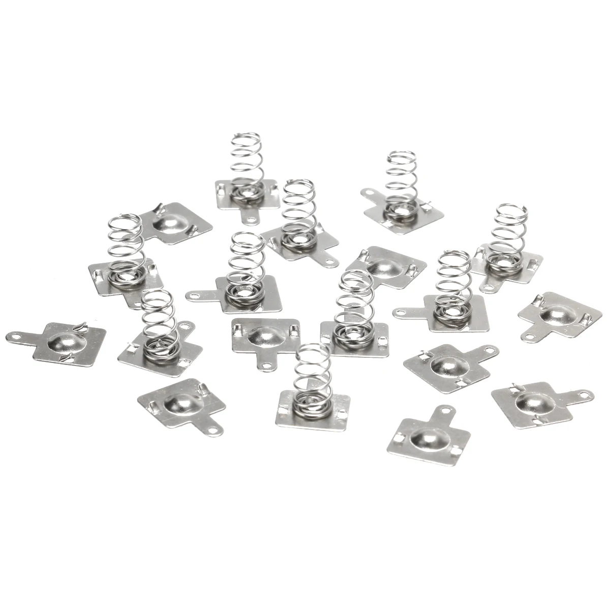 Серебряная батарейка с пружиной 20 шт. положительная и отрицательная Контактная