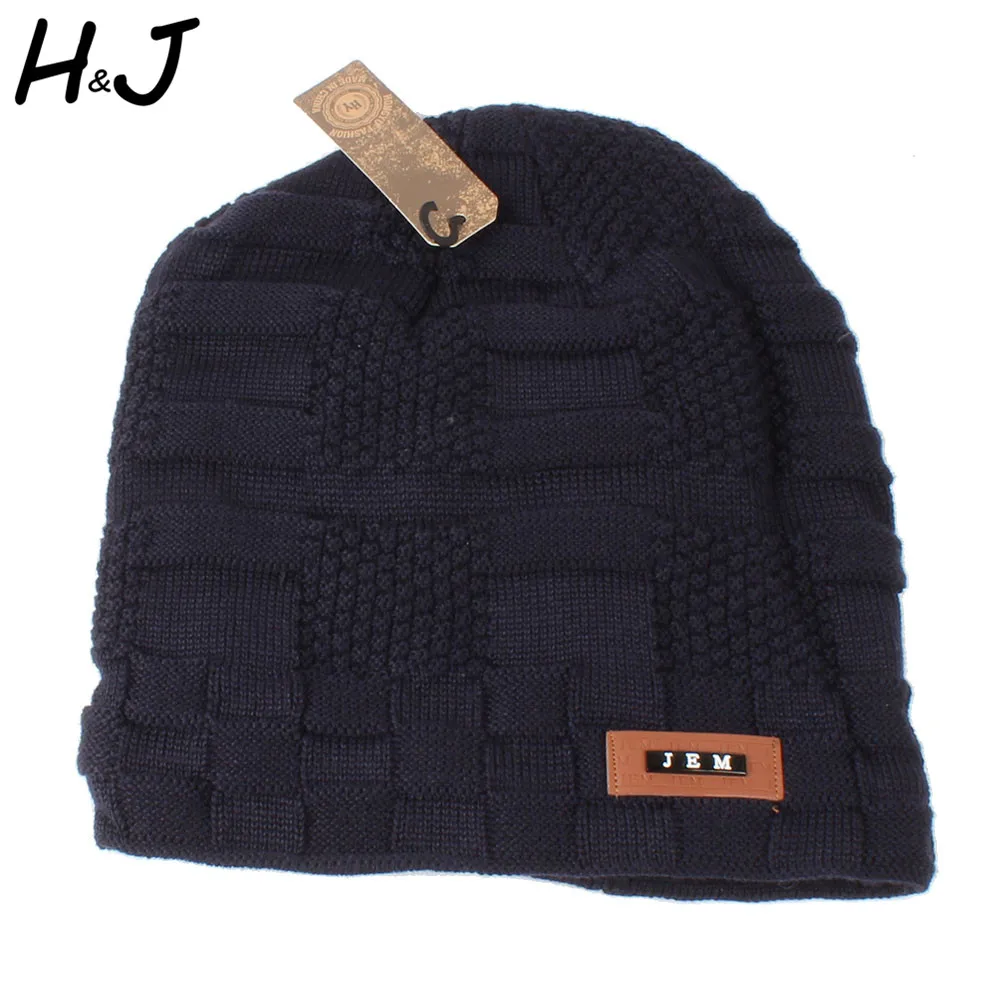 Мужская зимняя шапка бини вязаные шапки Skullies Bonnet для папы маска двухслойная