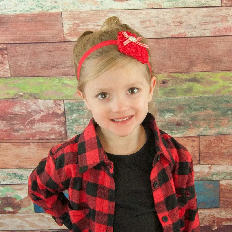 Обруч для волос Naturalwell маленьких девочек детские красные рождественские резинки