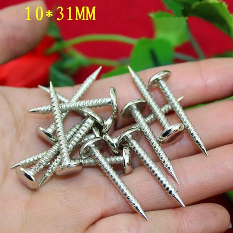

White Iron Upholstery Nail Antique Jewelry Case Box Sofa Decorative Tack Stud Pushpin Decorative Furniture Nails 10*28mm,100Pcs