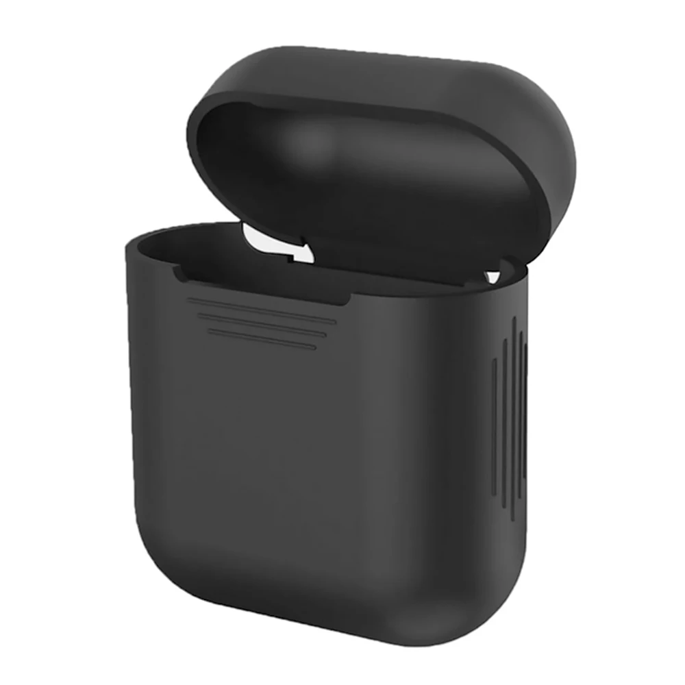 Черный Мягкий силиконовый чехол для Apple Airpods противоударный чехол для Apple гарнитура для Airpods чехол s ультра тонкий Air Pods защитный чехол - Цвет: Черный