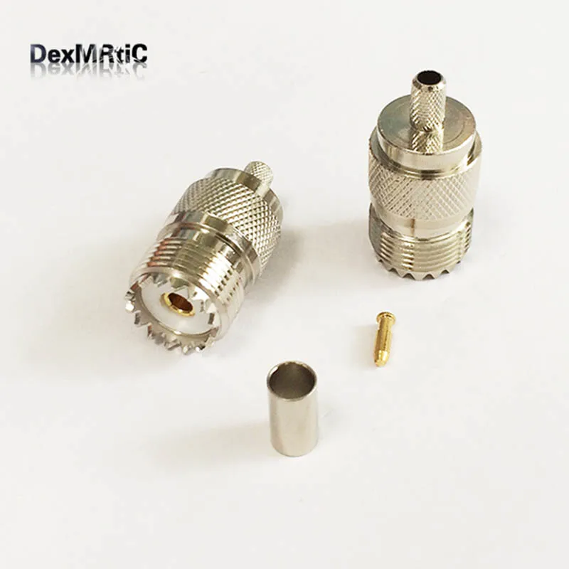 1 шт. UHF SO239 гнездовой разъем RF коаксиальный соединитель обжим для кабеля RG58 LMR195 RG142