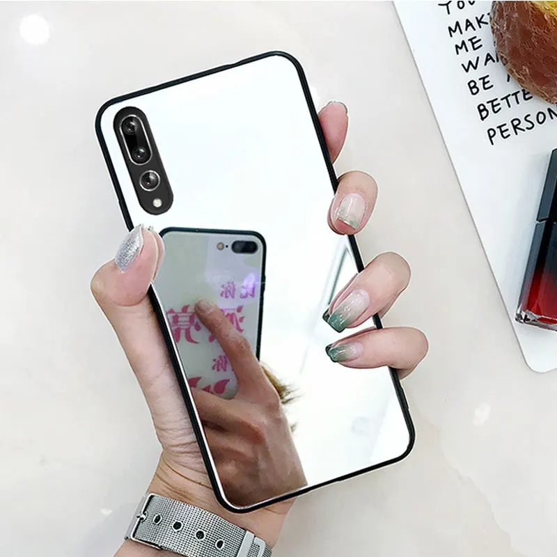 Роскошный блестящий чехол для телефона с зеркалом макияжа Huawei P20 Lite P30 Mate 20 Pro Nova 3 3i