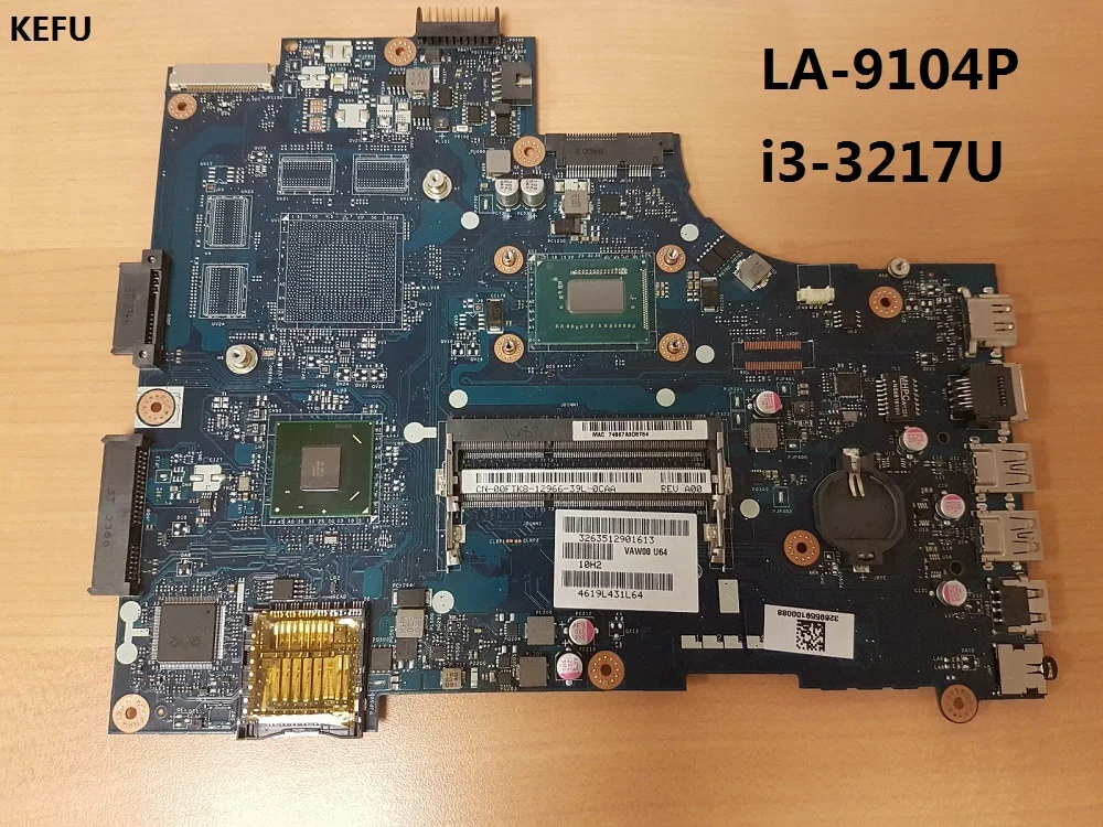 Kefu CN-0HDY2Y 0HDY2Y HDY2Y для DELL Inspiron 3521 Материнская плата ноутбука VAW00 LA-9104P с I3-3217U Процессор на борту
