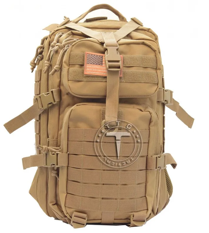 TAN TTGTACTICAL Новое поступление 34L MOLLE тактический рюкзак высокое качество MOLLE военный рюкзак 3P атака рюкзак для пешего туризма кемпинга - Цвет: TAN
