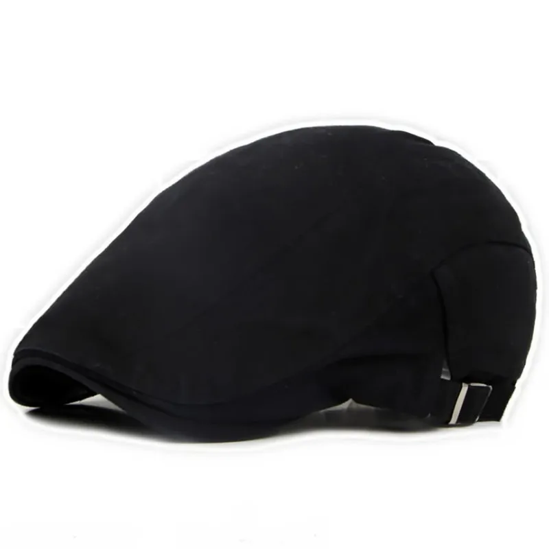 SILOQIN Summer Trendy Men's Korean Cotton Beret Adjustable Solid Color Forward Cap British Style Outdoor Travel Riding Sunhat |
