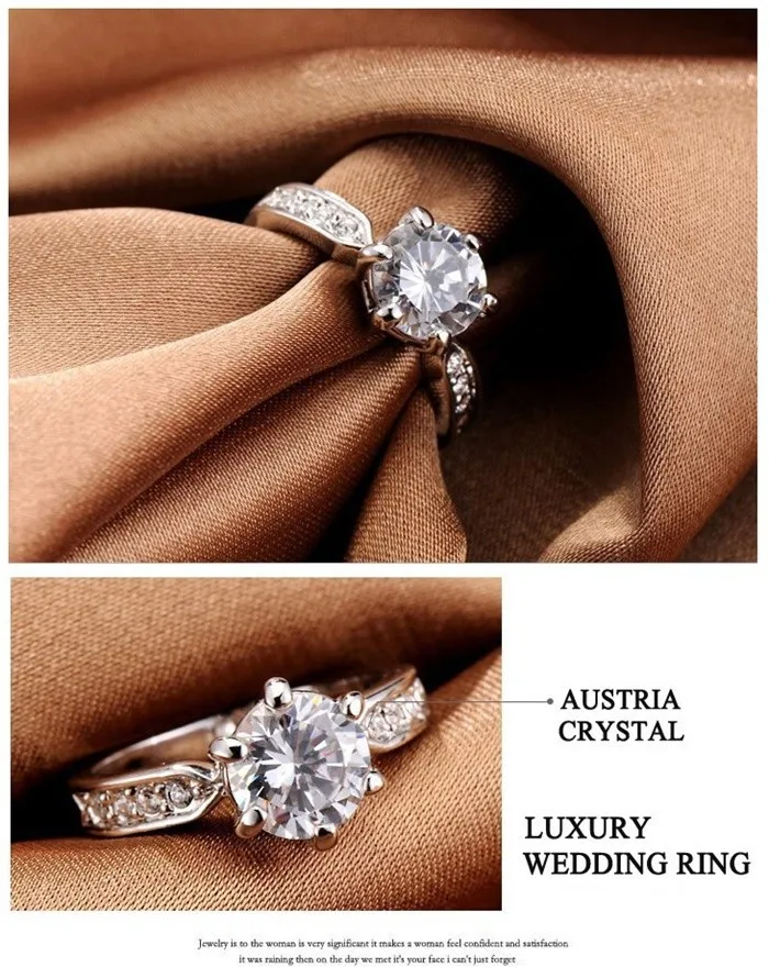 YANHUI модные обручальные кольца для Для женщин Золотой Цвет комплект 2ct CZ Diamant Обручение, ювелирные изделия из драгоценных металлов, украшения для Aneis Bague Anillos YR040