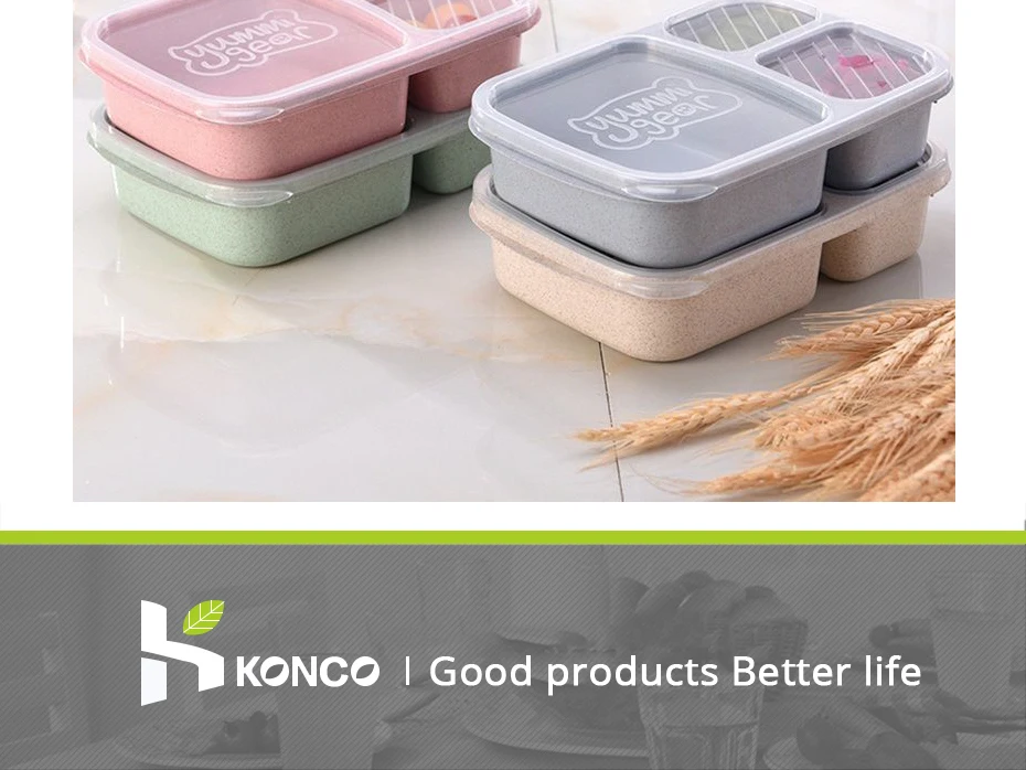 KONCO отдельные Коробки для обедов, 3 слоя портативная коробка для бенто для фруктов Еда, микроволновая печь, герметичные Еда контейнер, Кухня Еда коробка