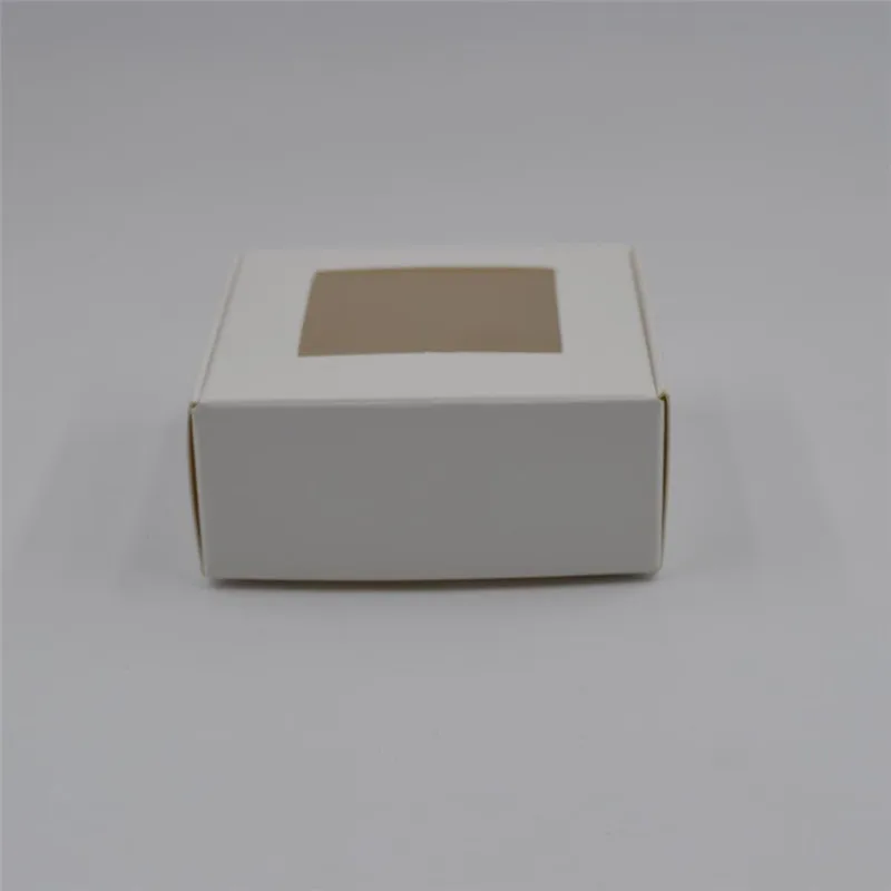 7X7X7cm белая крафт коробка с окном бумага Свадебная конфетная квадратные крафтовые