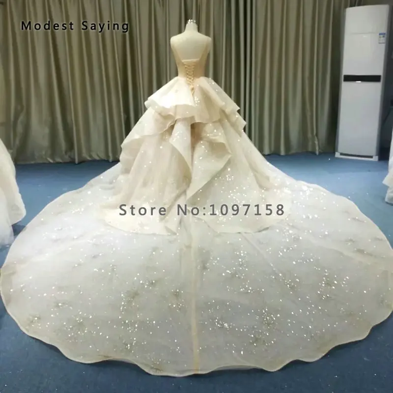 Роскошное бальное платье монарха с блестящими бусинами свадебные платья