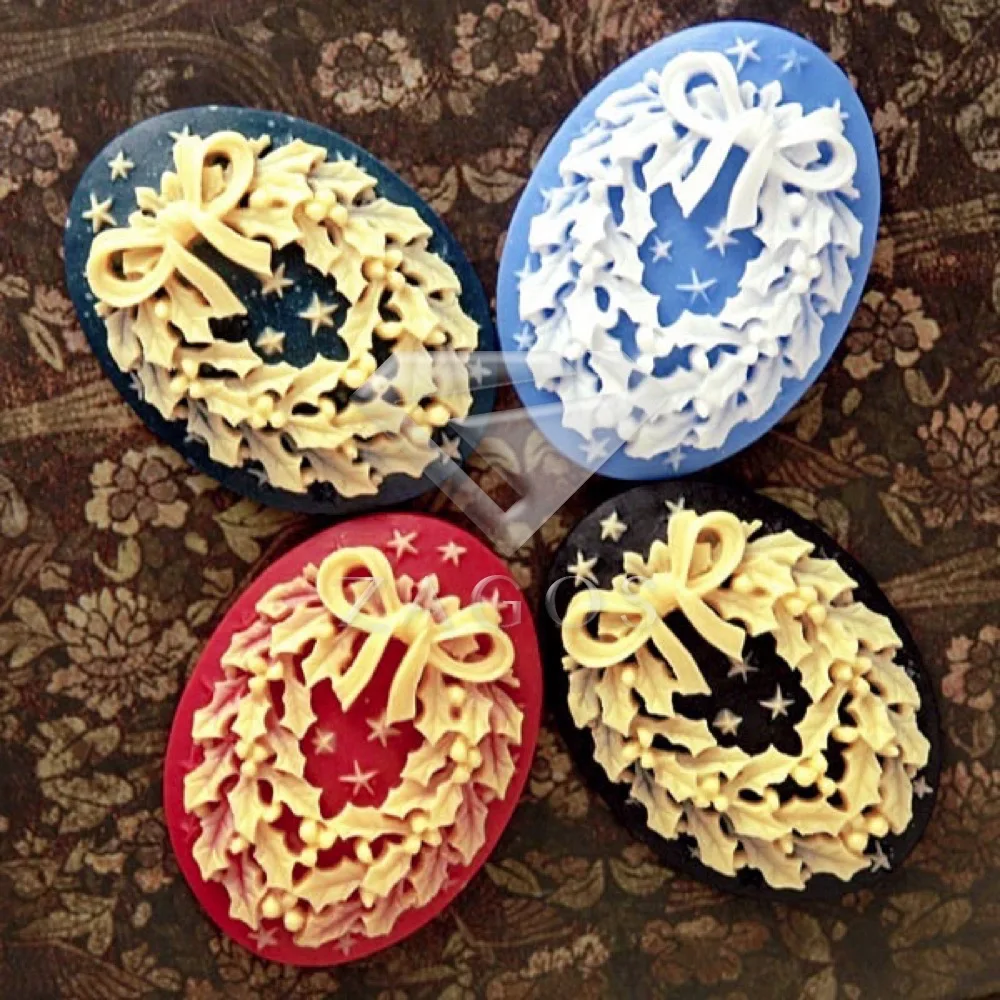 2/4 шт. искусственная овальная Рождественская елка с плоским основанием Камея