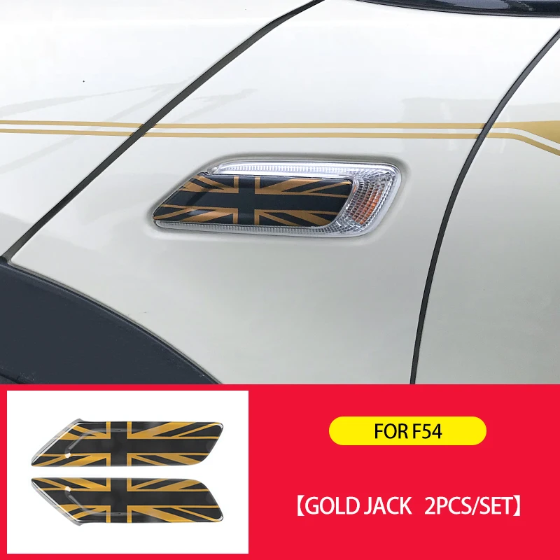 Автомобильный стикер Union Jack, накладка на крыло, декоративный чехол для Mini Cooper Clubman F54 F55 F56 F57, аксессуары для стайлинга автомобилей - Название цвета: Gold Jack F54