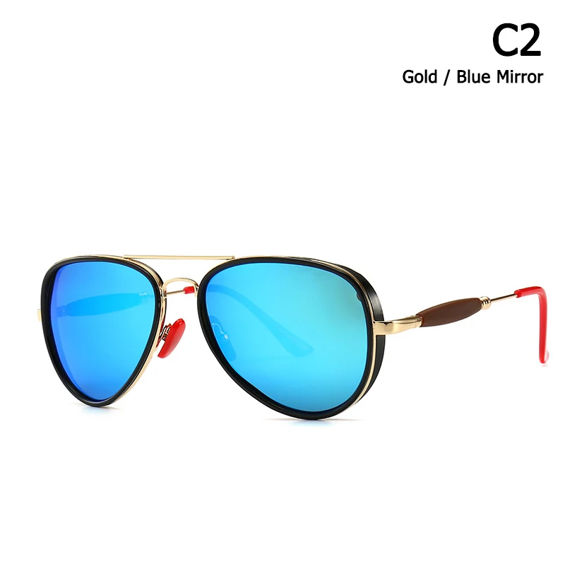 JackJad Modern Vintage Aviation Style Punk Sunglasses Red Nose Pad Men Polarized Brand Design Sun Glasses Oculos De Sol - Цвет линз: C2