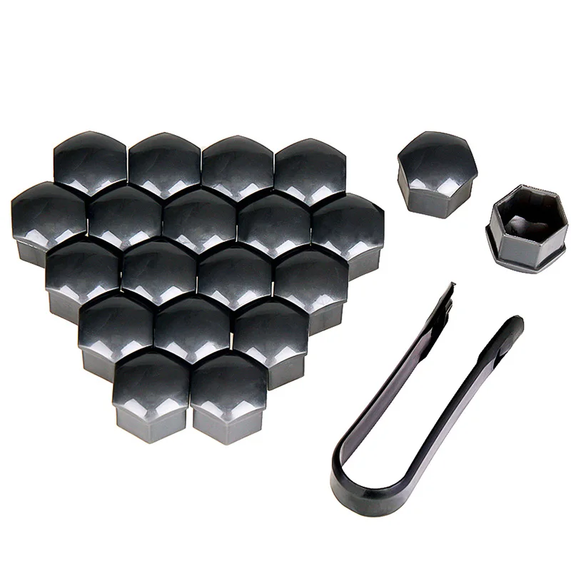 Серый 20 шт. 17 мм Автомобильные Колесные гайки, крышки, авто колпачки, s Защита винта ступицы, болт с головкой, крышка, пластиковая шина, болты для колес, автомобильный Стайлинг Z2 - Название цвета: Серый