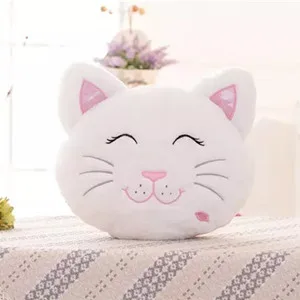 36 см креативная игрушка, светящаяся Подушка, мягкая плюшевая лягушка, кошка, игрушки «обезьяна», светящаяся красочная подушка со звездами, светодиодные игрушки, подарок - Цвет: Белый