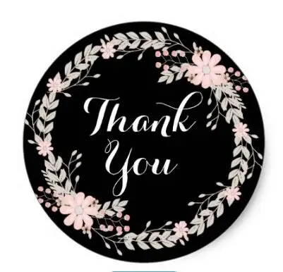 

1.5inch Floral Wreath Pretty Thank You Sticker