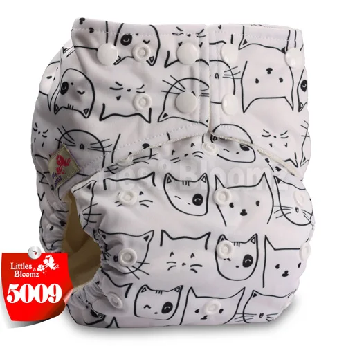 [Littles&Bloomz] Бамбуковые моющиеся тканевые подгузники, детские подгузники, карманные подгузники, тканевые Чехлы, многоразовые подгузники, один размер - Цвет: 5009