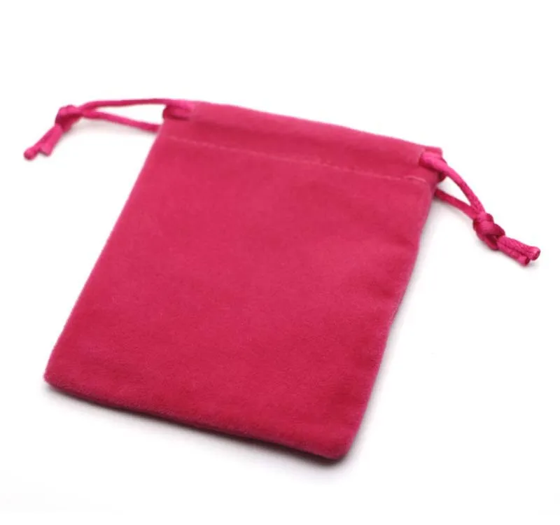 Розовая сумка на шнурке маленькая бархатная для ювелирных изделий 8x10 см|bag small|bag